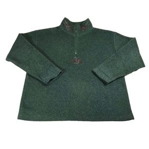Victoria‎ Secret Sweater Womens Pullover Quarter Zip Green Country Casual Ladies
